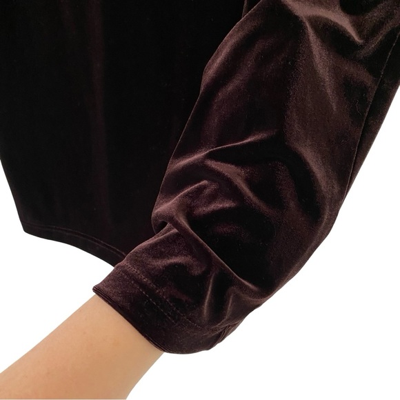 Vintage 90s Velvet Skirt Womens Size 2XL Midi Brown Burgundy Red Made In USA - Picture 3 of 8